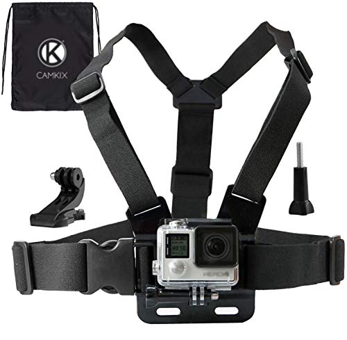CamKix Chest Mount Harness Compatible with Hero 8 Black, 7, 6, 5, Black, Session, Hero 4, Session, Black, Silver, Hero+ LCD, 3+, 3, 2, 1, DJI Osmo Action – Fully Adjustable Chest Strap