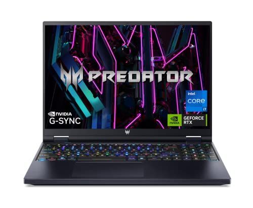 Acer Predator Helios 16 Gaming Laptop | 13th Gen Intel Core i7-13700HX | NVIDIA GeForce RTX 4060 | 16' 2560 x 1600 165Hz G-SYNC Display | 16GB DDR5 | 1TB Gen 4 SSD | Killer Wi-Fi 6E | PH16-71-74UU