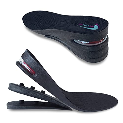 Height Increase Shoe Insoles with Air Cushion (3 Layers (2.5' UP), Large (Men's 7-11))