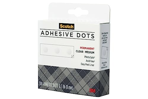 Scotch Adhesive Dots, Medium, 300 Dots/Pack, Easy Dispensing, Permanent, Photo-Safe (010-300M)