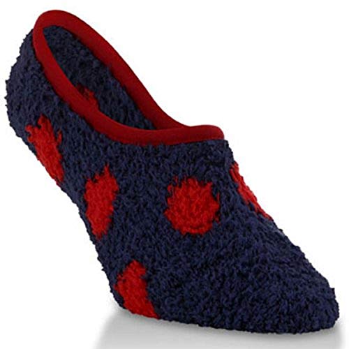 Marshmallow Soft Slipper Socks in Navy and Red