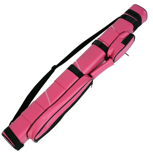 2X2 Hard Billiard Pool Cue Stick Carrying Case Hot Pink White