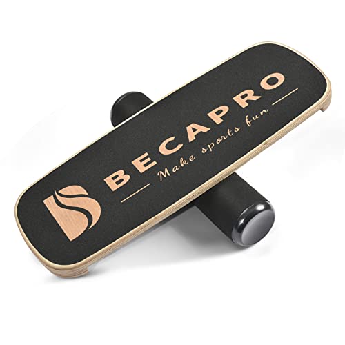 BECAPRO Balance Board Trainer, Wooden Balance Board with Adjustable Stoppers -3 Different Distance Options-Balance Exercise Equipment for Fitness Work