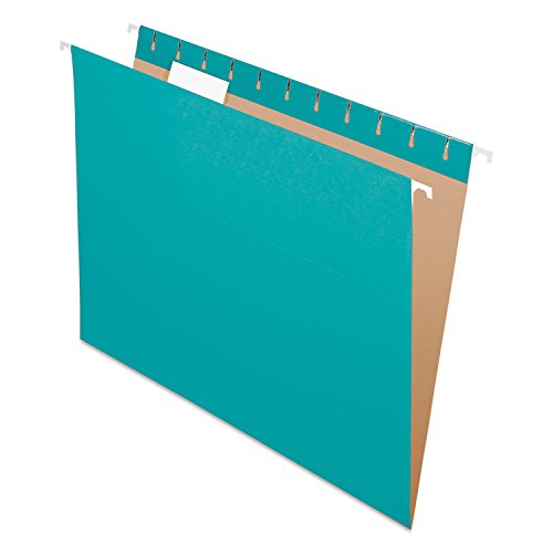 Pendaflex Recycled Hanging Folders, Letter Size, Aqua, 1/5 Cut, 25/BX (81616)