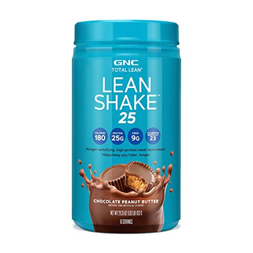 GNC Total Lean | Lean Shake 25 Protein Powder | High-Protein Meal Replacement Shake | Chocolate Peanut Butter | 16 Servings