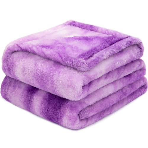 Fleece Blanket Purple Throw Blanket - 300GSM Throw Blanket for Couch, Sofa, Bed, Soft Lightweight Plush Cozy Microfiber Blankets & Throws