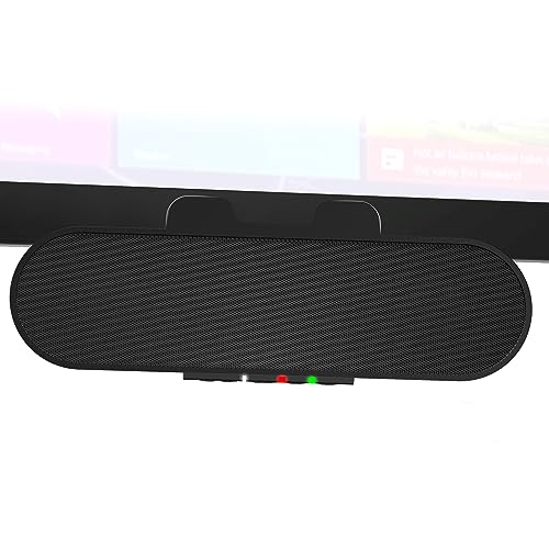 Cyber Acoustics USB & Bluetooth Speaker Bar (CA-2890PRO) USB Powered Speaker with Speakerphone for PC and Bluetooth for Smartphones, Clamps to Monitors up to 2 Inches Thick
