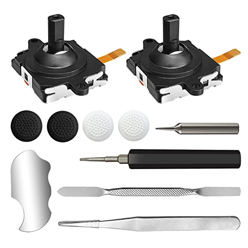 Joystick Replacement Kit for Meta Quest 2 Controller/for Oculus Quest 2 Controller(11 in one), Repair Accessories for Oculus Quest 2 Controller, Including Joystick, T5 Screwdriver, Tweezer, Pry Tool