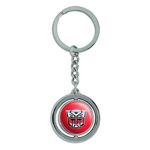GRAPHICS & MORE Transformers Autobot Symbol Retro Keychain Spinning Round Chrome Plated Metal