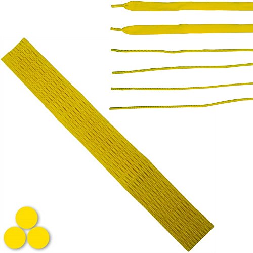 LBS Lacrosse Hard Mesh Complete Stringing Kit (Yellow)