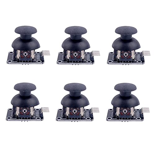 6Pcs PS2 Joystick Sensor Game Controller XY Dual-axis Joystick Breakout Module Compatible with Arduino