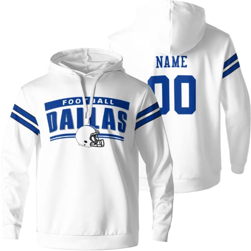 ANTKING Dallas Hoodies Customized Personalized Apparel Any Name&Number Gifts for Dad Men Kids Fans