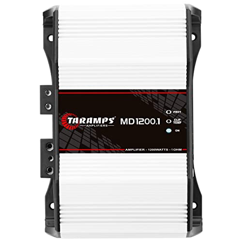 Taramp's MD 1200.1 Full Range Amplifier 1200 Watts RMS 1 Ohm 1 Channel High Efficiency Mono Amplifier Class D, Bass Boost Car Audio Sound Monoblock, Crossover, High Power Amp