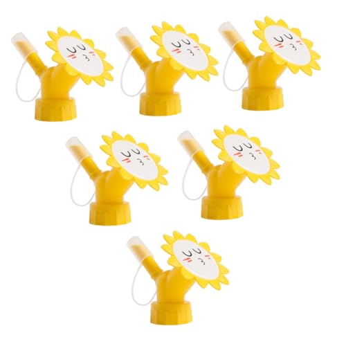 Sosoport 6pcs Watering Device Dual Head Plant Bottle Watering Spout Bottle Cap Sprinkler Head Sprinkler System Shower Sprayer Flower Watering Bottle Spout Plastic Double Head Kettle Lid