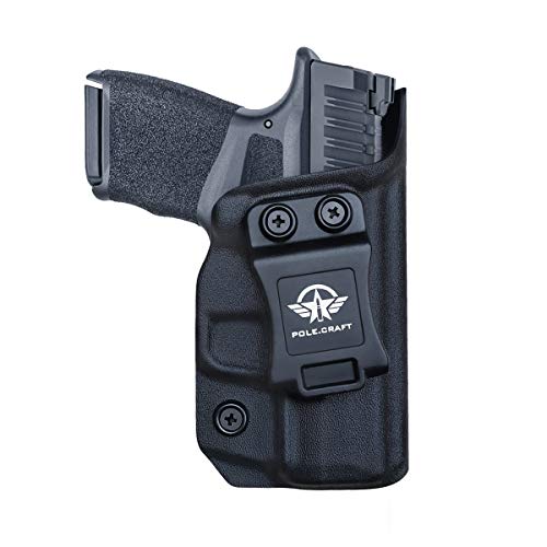POLE.CRAFT Springfield Hellcat Holster IWB Kydex for Springfield Armory Hellcat Pistol Case - Inside Waistband Carry Concealed Holster Hellcat Accessories Guns Pouch (Black, Right Hand Draw)