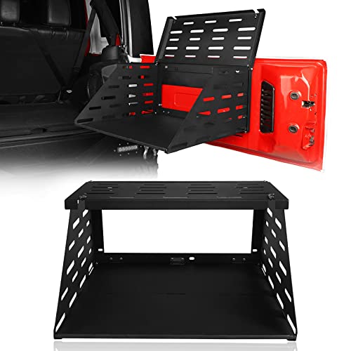 u-Box Wrangler Tailgate Table 2-Tier Foldable Cargo Desk Storage Compatible with Jeep Wrangler JK & JL & Unlimited 07-23