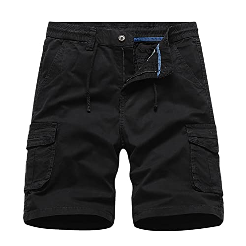 Tactical Cargo Shorts 5XL Shorts Big and Tall high Waisted Stretch Shorts Mens Shorts Athletic fit Shorts Mens Elastic Waist Mens Shorts Lightweight Mens Hiking Shorts 10 inch Inseam Black