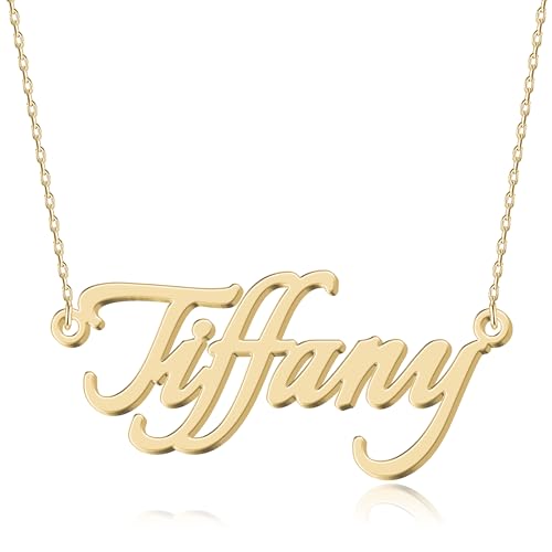 UMAGICBOX Customize Gold Name Necklace Personalized Your Name Necklace, Any Pendant Name, Personalized Name Jewelry Christmas Valentine's Gifts For Mom