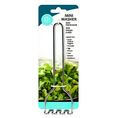 R & M International Potato Mini Masher, Carded, One Size, Silver
