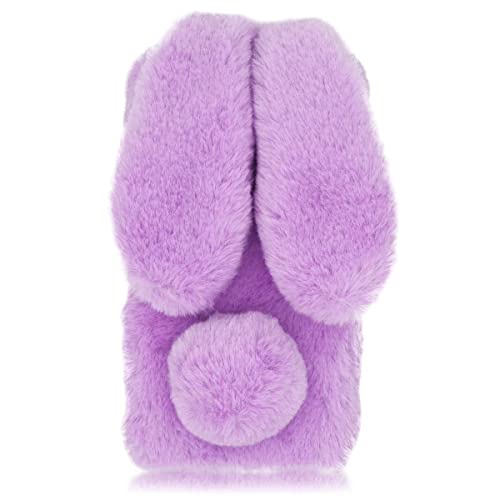 Jesiya iPhone 7 Fur Case for Girls,iPhone 8 Case, Luxury Cute Warm Handmade Rabbit Bunny Furry Fuzzy Soft Rabbit Fur Hair Plush Case Cover for iPhone 7/iPhone 8