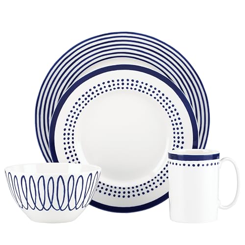 Kate Spade New York Charlotte Street East 4 Piece Place Setting,Blue