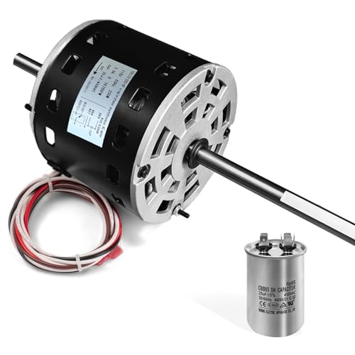 Gasoray D1092 RV Air Conditioner Motor with Capacitor,Replacement for Coleman Mach RV AC Fan Motor, Replaces Fasco D1092, 1468-306, 1468-3069, 7184-0156, 7184-0432, 1/3 HP, 115 Volts, 1675 RPM