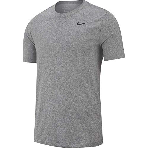 Nike Men's Dry Tee Drifit Cotton Crew Solid, Carbon Heather/White, XX-Large