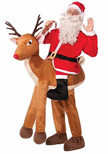Forum Novelties mens Santa Ride-a-reindeer Adult Costume Party Supplies, Multicolor, One Size US
