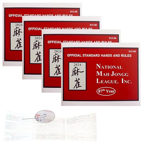 Quixal National Mah Jongg League 2024 Large Size Card - Mah Jongg Card - Official Hands and Rules (4PCS)