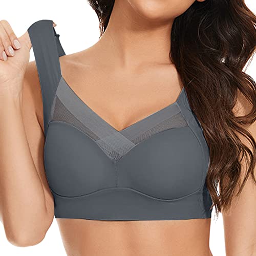 My Account Sports Bras for Women Plus Size No Underwire Seamless Full Coverage Push Up Bra Comfy Breathable Everyday Athletic Yoga No Steel Ring High Support Underwear