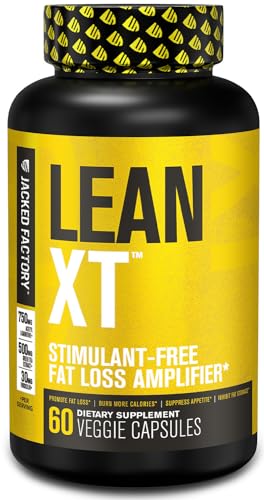 Jacked Factory Lean-XT Caffeine Free Fat Burner - Non Stim Weight Loss Supplement, Appetite Suppressant & Metabolism Booster | Acetyl L-Carnitine, Green Tea Extract, Forskolin - 60 Natural Diet Pills