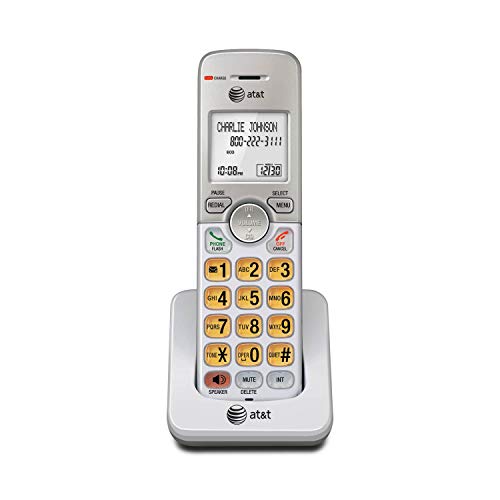 AT&T EL50003 Accessory Cordless Handset | Requires AT&T EL52103, EL52203, EL52253,EL52303, EL52353, EL52403, or EL52503 to Operate, 4.25L x 6.75H x 2.50W inches, Silver (Accessory Cordless Handset)