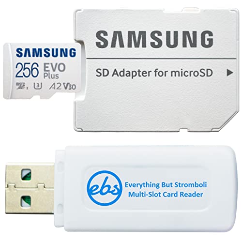 Samsung 256GB MicroSDXC EVO Plus (Evo+) Class 10 Memory Card with Adapter Works with Nintendo Switch Lite, Switch, Switch OLED (MB-MC256KA) Bundle with 1 Everything But Stromboli Micro SD Card Reader