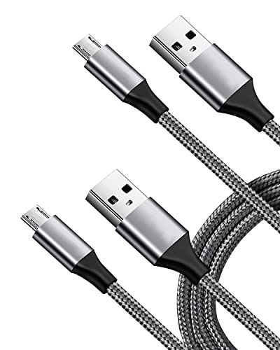 EWUONU Micro USB Cable, 2Pack 10FT Android Charger Cord Nylon Braided Sync and Fast Charging Cable for Samsung Galaxy S7 Edge S6 S5 S2 J7 J7V J5 J3 J3V,LG K40 K20,Moto E4 E5 E6,Tablet,PS4,Xbox one