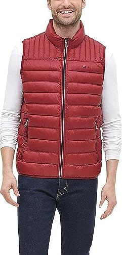 Tommy Hilfiger Men's Lightweight Ultra Loft Quilted Puffer Vest (Standard and Big & Tall), Red, X-Large