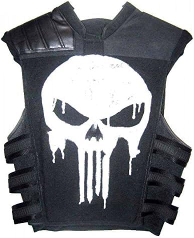 Skull Frank War Zone Thomas Tactical Faux Leather Vest (US, Alpha, X-Large, Regular, Regular)