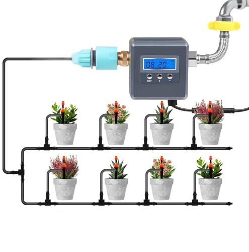 DAOTAILI Sprinkler Timer,Hose Timer with Timing and Frequency Irrigation for Garden Outdoor Delayed/Manual/Automatic Watering Systems,Can Be Used with External WiFi Socket or Timer Socket,Black