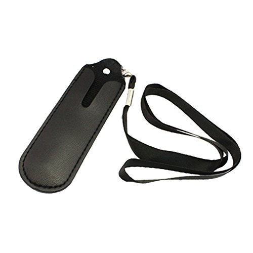 Zittop Faux Leather Pouch Case Necklace Lanyard - Black