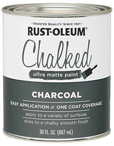 Rust-Oleum 1 qt Brands 285144 Charcoal Chalked Ultra Matte Paint, 30 Fl Oz (Pack of 1)