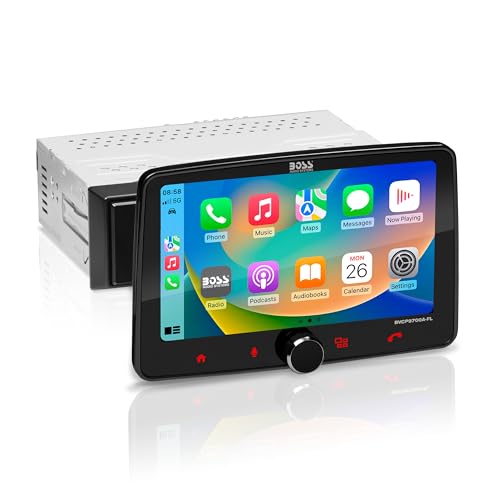BOSS Audio Systems BVCP9700A- FL Car Stereo - Apple CarPlay, Android Auto, Single Din, 7 Inch Touchscreen, Bluetooth, No CD DVD Player, AM/FM Radio Receiver
