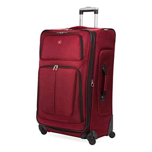 SwissGear Sion Softside Expandable Roller Luggage, Burgundy, Checked-Large 29-Inch
