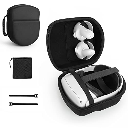 Fromsky Yinke for Oculus/Meta Quest 2/Pico 4 Case, Hard Travel Carrying Case All-in-One Storage, Compatible with Elite Strap VR Headset and More Accessories (Black)