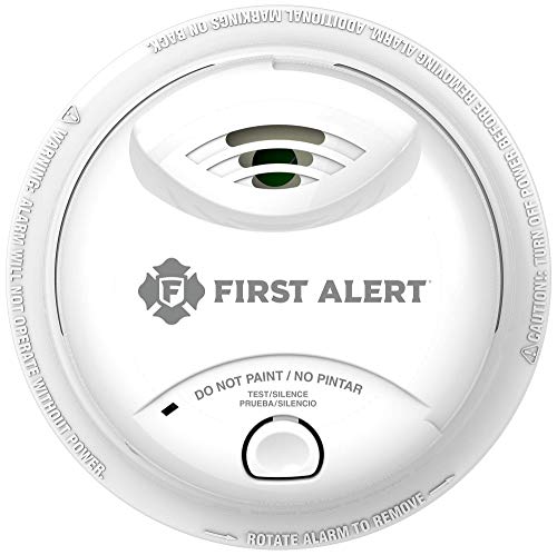 First Alert 0827B Ionization Smoke Alarm with 10-Year Sealed Tamper-Proof Battery , White , Pack of 1