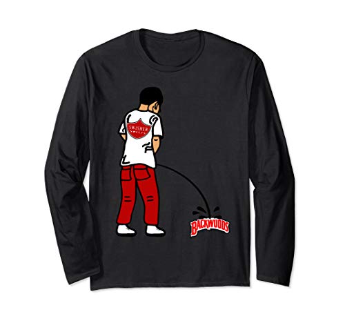 Funny Swisher pissin on Backwoods Long Sleeve T-Shirt
