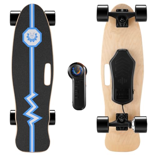 CAROMA 350W Electric Skateboards for Adults Teens, 27.5' 7 Layers Maple Electric Longboard with Remote, 12.4 MPH Top Speed, 8 Miles Max Range, 220lbs Max Load E Skateboard