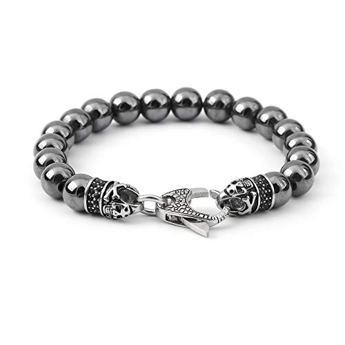 Starmond Magnetic Bracelets for men: Hematite Magnetic Therapy Bracelet - Strong Stength Pain Relief and Healing 10mm Stones - Stress and Anxiety Relief Mens Beaded Bracelet