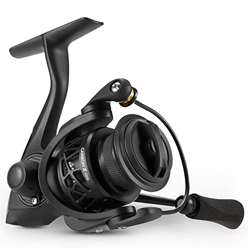 Piscifun Carbon X Spinning Reels, Light to 5.7oz, 5.2:1 Low Speed Gear Ratio, Carbon Frame and Rotor, 10+1 Shielded BB, Smooth Powerful Freshwater Spinning Fishing Reel, 1000 Series