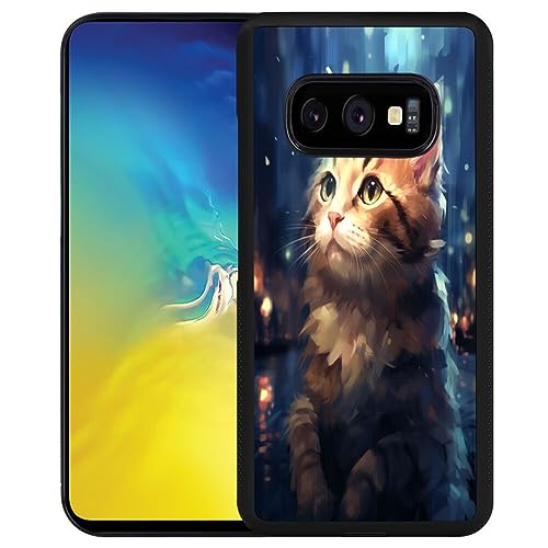 CHUANSHI Phone Case for Samsung Galaxy S10e with Cat Print-aa212 Pattern Shockproof TPU Silicone Protective Cover FHW