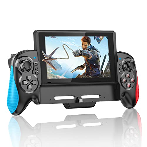 EcRonadX Switch Controllers, Compatible with Nintendo Switch/OLED, One-Piece Switch Pro Controller Replacement for Joycon, Switch Handheld Grip Suitable for Big Handheld Players