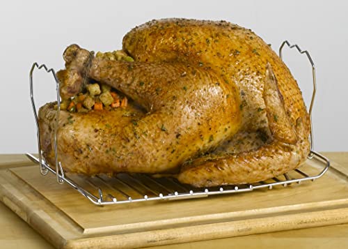 Nifty Expandable Roasting Rack – Easy-Grip Handles, Multipurpose Cooking Accessory, Chrome-Plated Steel, Dishwasher Safe, Heavy-Duty Design for Turkey, Ham, Goose, or Roast